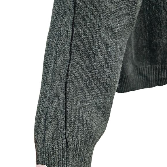 Banana Republic Sweater Men's Size XXL Wool Alpaca 1/2 Zip Olive Green Preppy - Picture 4 of 7